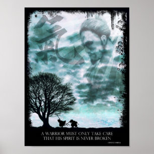 Poster Japanse gedistilleerde drank (blauw)