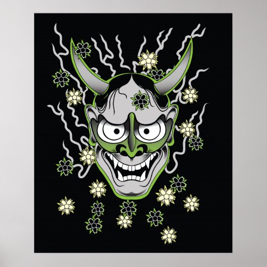 Poster Japanse Hannya Mask (Voorkant)