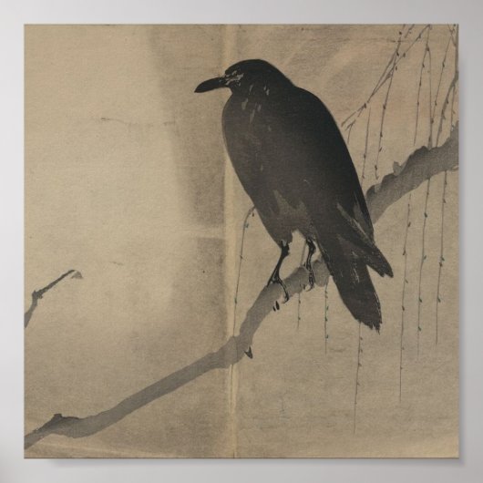 Poster- Japanse kunst - Yanagi in karasu Poster (Voorkant)