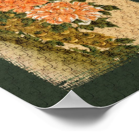 Poster Japanse kunstvoetbloemen (Hoek)