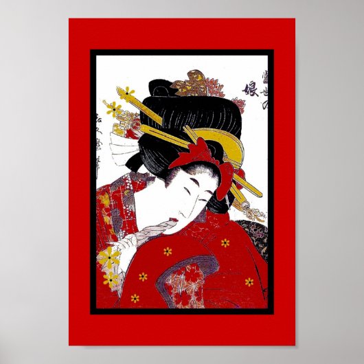 Poster Japanse Moderne Geisha (Voorkant)