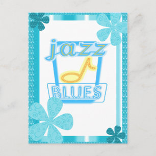 Poster-Jazz Blues Music- Briefkaart