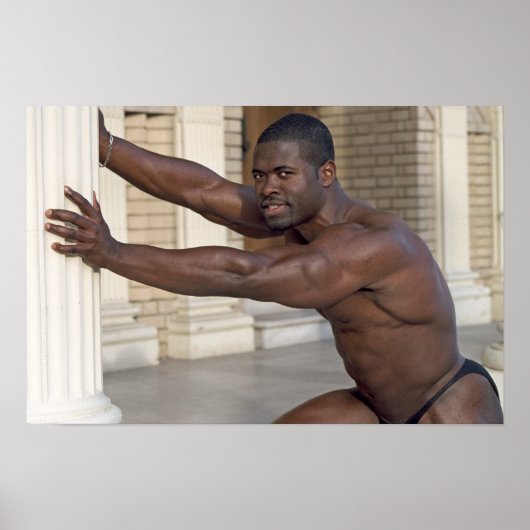 Poster, Jean Scutt Pushing Column Poster (Voorkant)