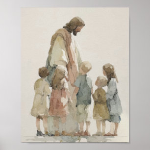 Poster Jezus met Kinderen
