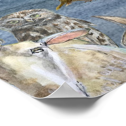 Poster: Joanna flying amongst the animals Poster (Hoek)