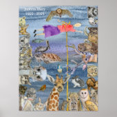 Poster: Joanna flying amongst the animals Poster (Voorkant)