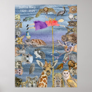 Poster: Joanna flying amongst the animals Poster