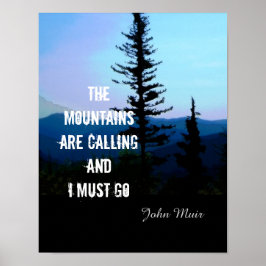 poster John Muir citeert de bergen: