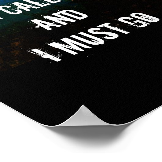 poster John Muir citeert de bergen: (Hoek)