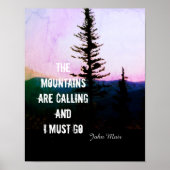 poster John Muir citeert de bergen: (Voorkant)