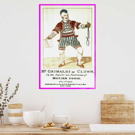 Poster - Joseph 'Joey' Grimaldi Jnr, als 'clown' (Keuken)
