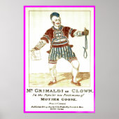 Poster - Joseph 'Joey' Grimaldi Jnr, als 'clown' (Voorkant)