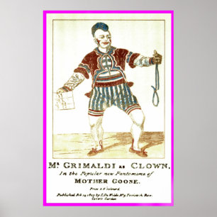 Poster - Joseph 'Joey' Grimaldi Jnr, als 'clown'