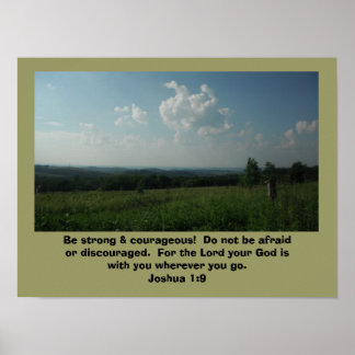 Poster Joshua 1:9 "Wees sterk en moedig"