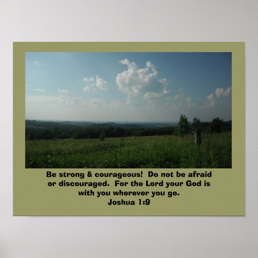 Poster Joshua 1:9 "Wees sterk en moedig" (Voorkant)