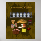 Poster Jouw naam keukenvoedsel (Voorkant)