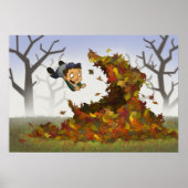 poster "Jumping into Leaves" (Voorkant)