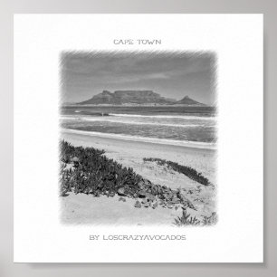 Poster Kaapstad Tafelgebergte aan de Oostzee