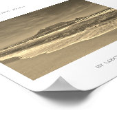 Poster Kaapstad Tafelgebergte aan de oostzee Sepia (Hoek)