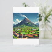 Poster Kaapverdië - Vulkaan en tropische landschap (Staand voorkant)