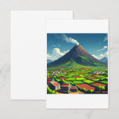 Poster Kaapverdië - Vulkaan en tropische landschap (Voorkant / Achterkant)