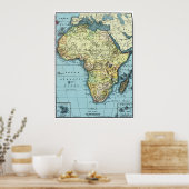 Poster  kaart Afrika 1890 (Keuken)