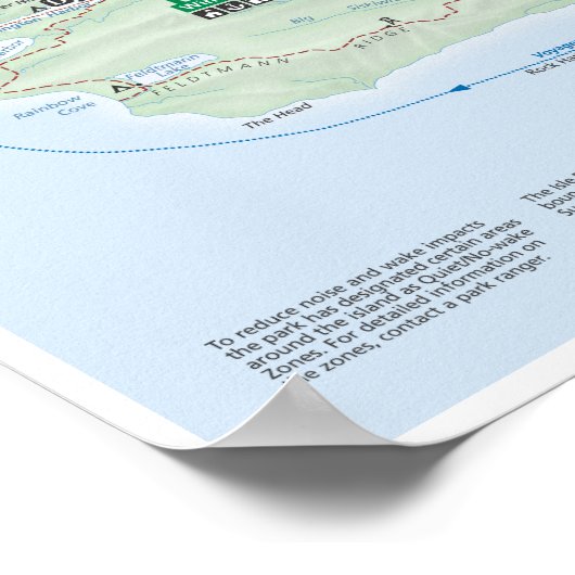 Poster kaart Isle Royale (Michigan) (Hoek)