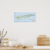 Poster kaart Isle Royale (Michigan) (Keuken)