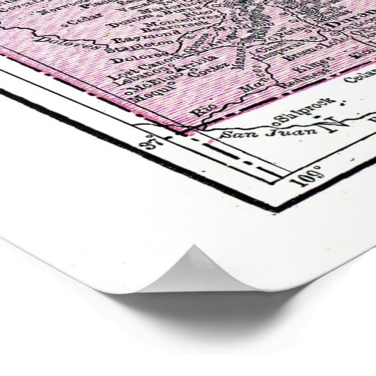 Poster: Kaart van Colorado, 1921 Poster (Hoek)