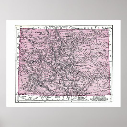 Poster: Kaart van Colorado, 1921 Poster (Voorkant)
