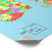 Poster - Kaart van de graafschappen in Groot-Britt (Hoek)