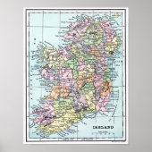 Poster - Kaart van Ierland (Voorkant)