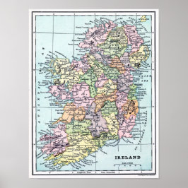Poster - Kaart van Ierland