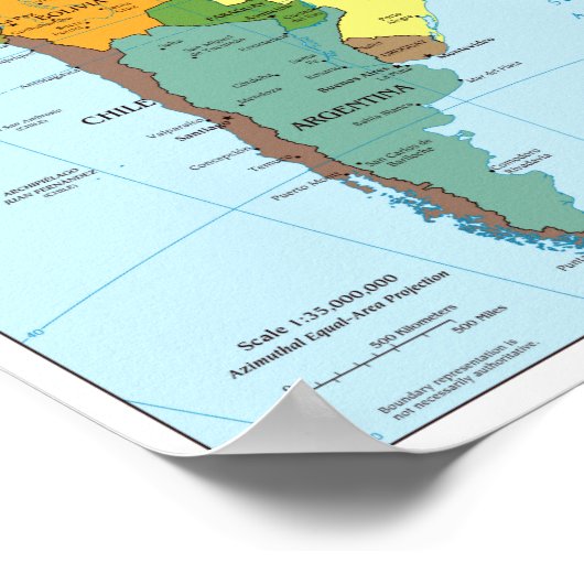 Poster - Kaart van Zuid-Amerika