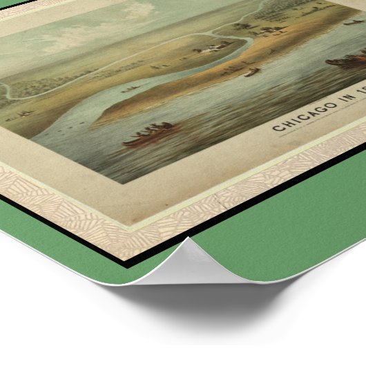 Poster- Kaarten-Chicago in 1820 Poster (Hoek)