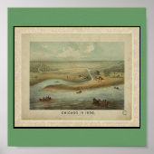 Poster- Kaarten-Chicago in 1820 Poster (Voorkant)