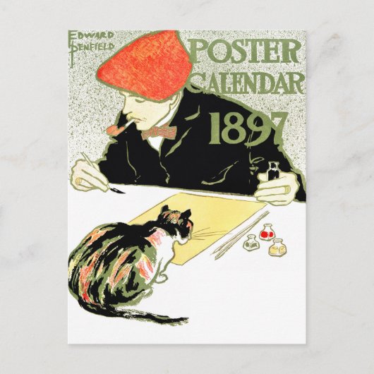 Poster kalender - Edward Penfield -  kattenkunst Briefkaart (Voorkant)