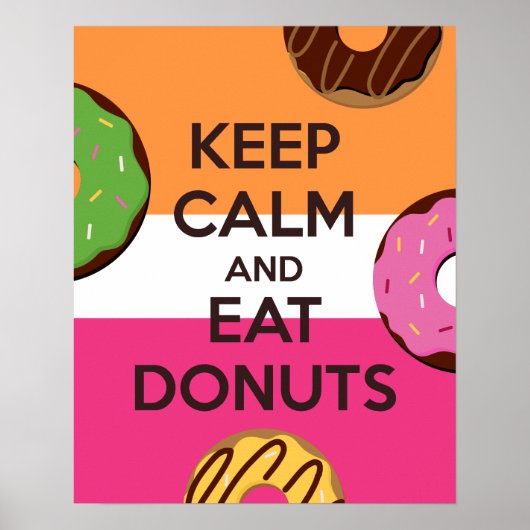 Poster kalm houden en donuts eten afdrukken (Voorkant)