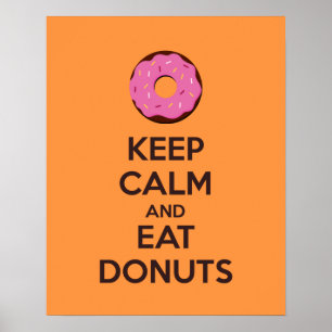 Poster kalm houden en donuts eten afdrukken