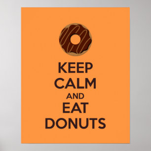 Poster kalm houden en donuts eten afdrukken