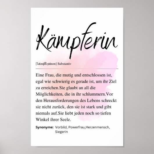 Poster Kämpferin Definition (Voorkant)