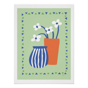 poster kan en vaas met bloemen