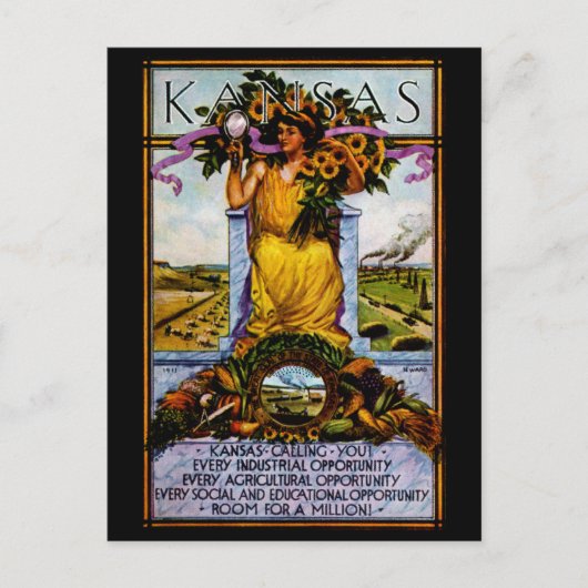 poster Kansas 1911 Briefkaart (Voorkant)