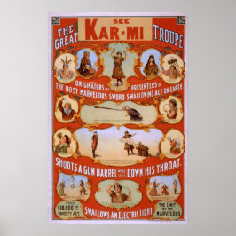 Poster KAR-MI Magicien Troupe VAUDEVILLE