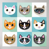 Poster Kat Faces (Voorkant)