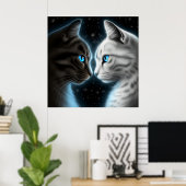 Poster Kat gezicht (Thuiskantoor)