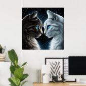 Poster Kat gezicht (Thuiskantoor)