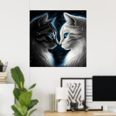 Poster Kat gezicht (Thuiskantoor)