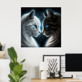 Poster Kat gezicht (Thuiskantoor)