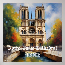 Poster |Kathedraal van Notre-Dame, Frankrijk | AI-